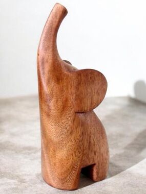 NOVICA Elephant Handmade Suar Wood Sculpture by Wirata-signed